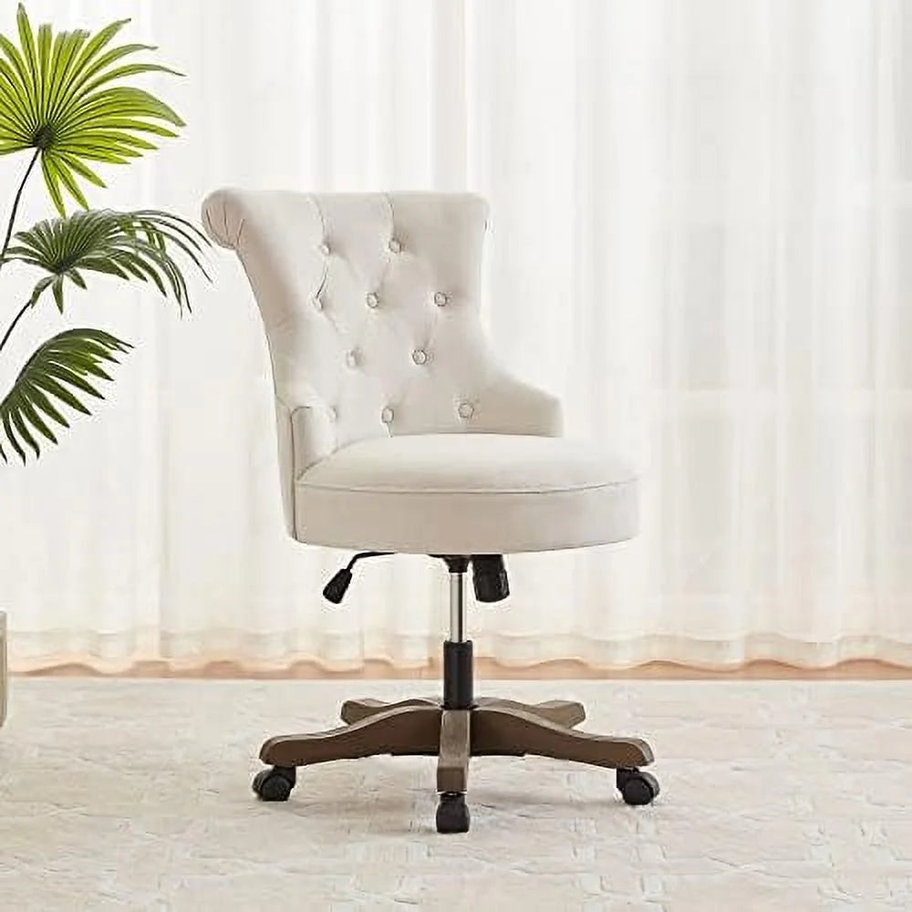 Adjustable Swivel Linen Fabric Office Chair with Wheels B9141