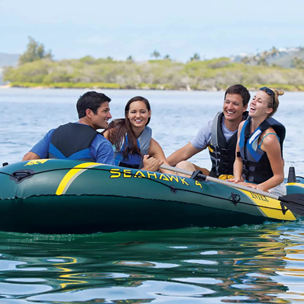 Inflatable 4 Person Boat Set with Oars & Air Pump 2 Pack T9056