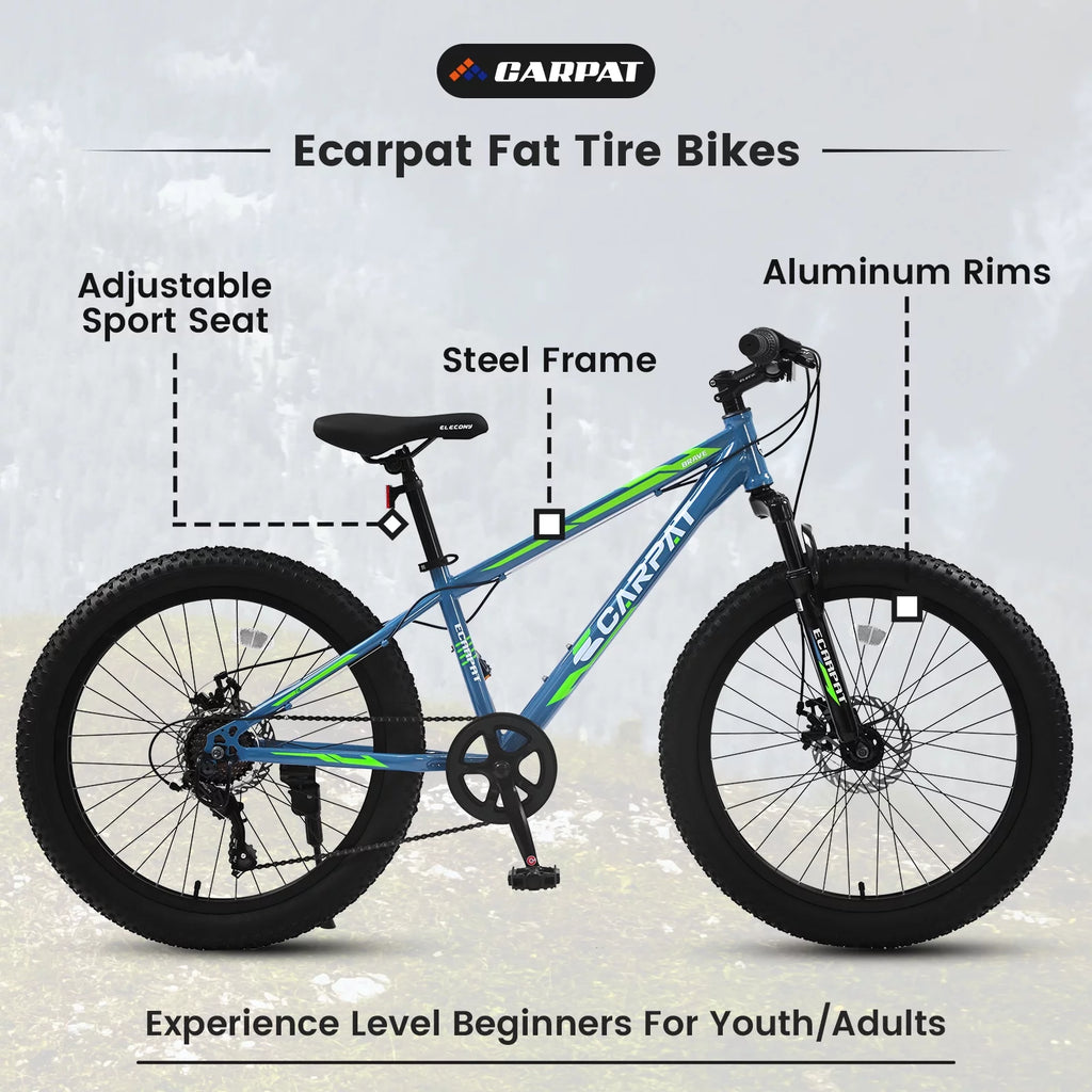 24 Inch 7 Speeds Fat Tire Mountain Bike U19207