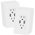 4A USB Charger Receptacle 15A Tamper-Resistant Outlet 10-Pack White E8503