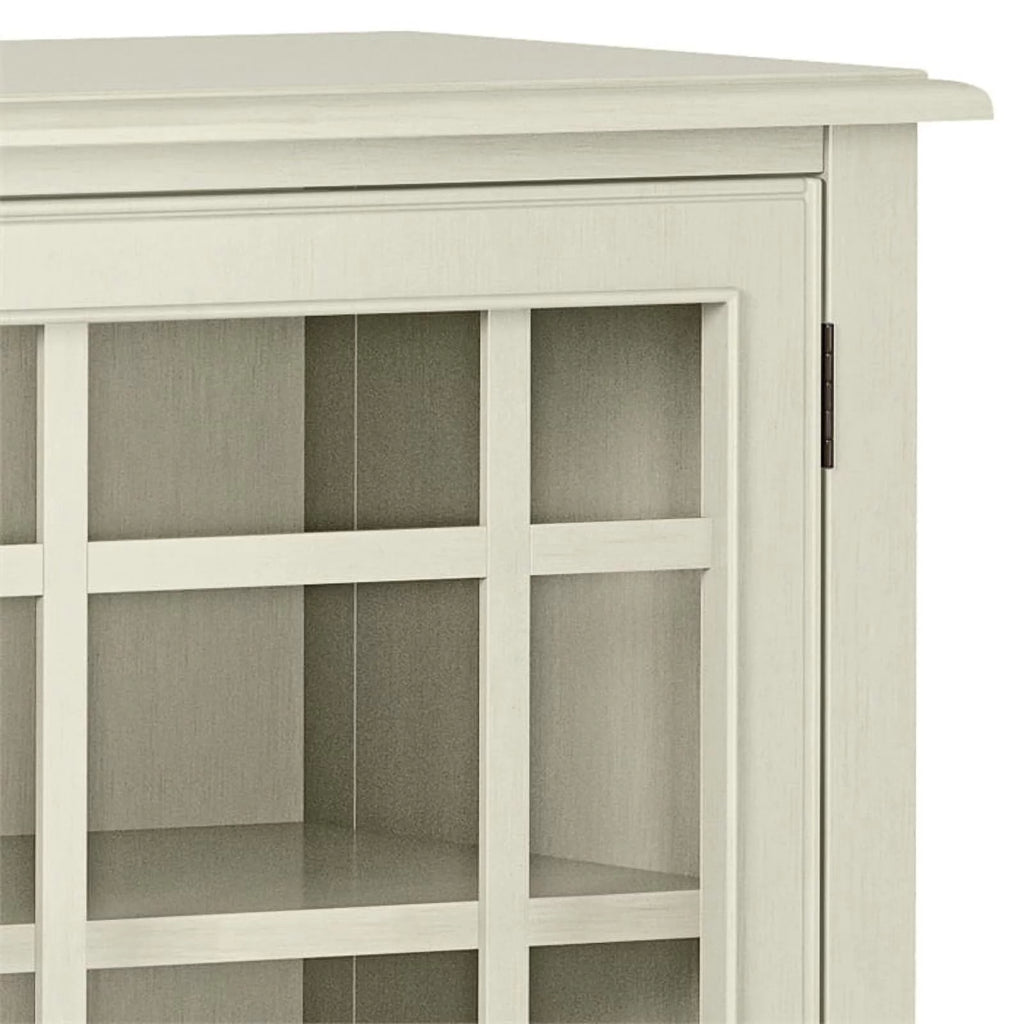 Antique White Solid Wood 46 inch Wide Low Storage Cabinet L24262
