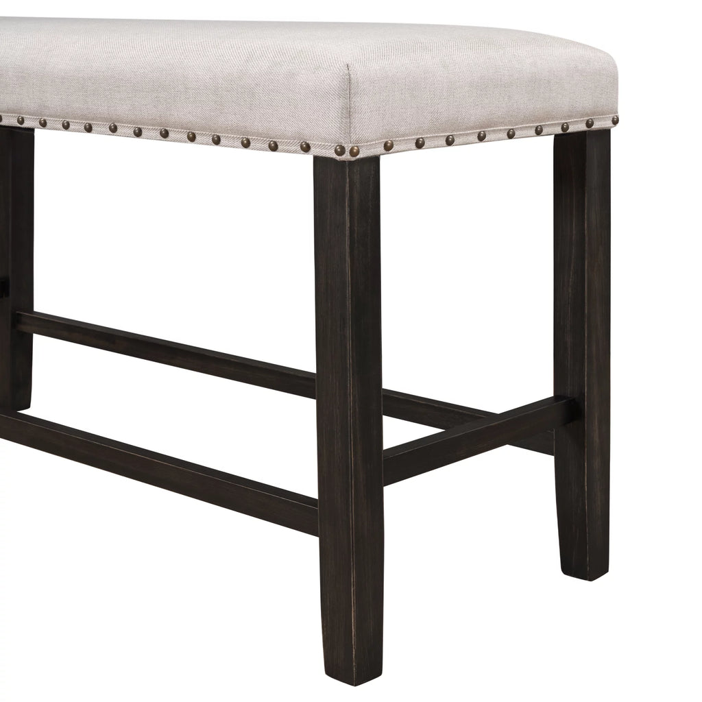 Rustic Wooden Upholstered Dining Bench S67788