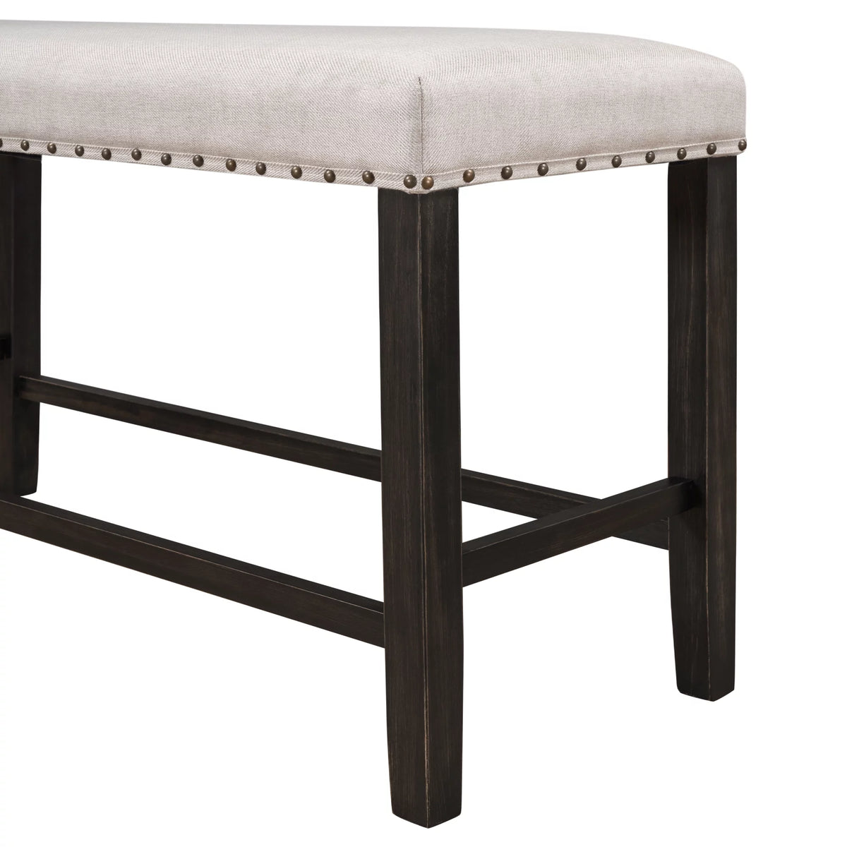 Rustic Wooden Upholstered Dining Bench S67788