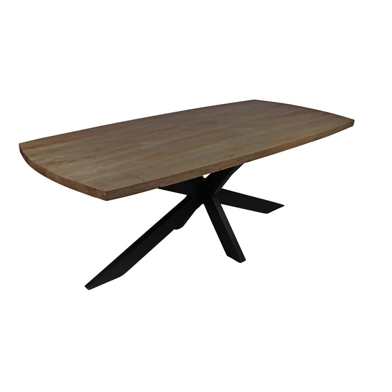 Solid Wood Dining Table with Cast Iron Legs D412251