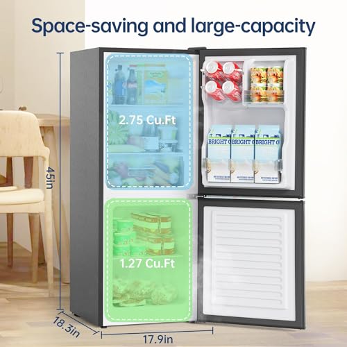 4.0 Cu.Ft 2 Doors Small Refrigerator with Freezer T698