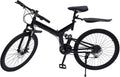 Folding Mountain Bike Full Suspension 21 Speed Black K606054
