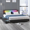 Black Full Bed Frame with 4 Storage Drawers B4833
