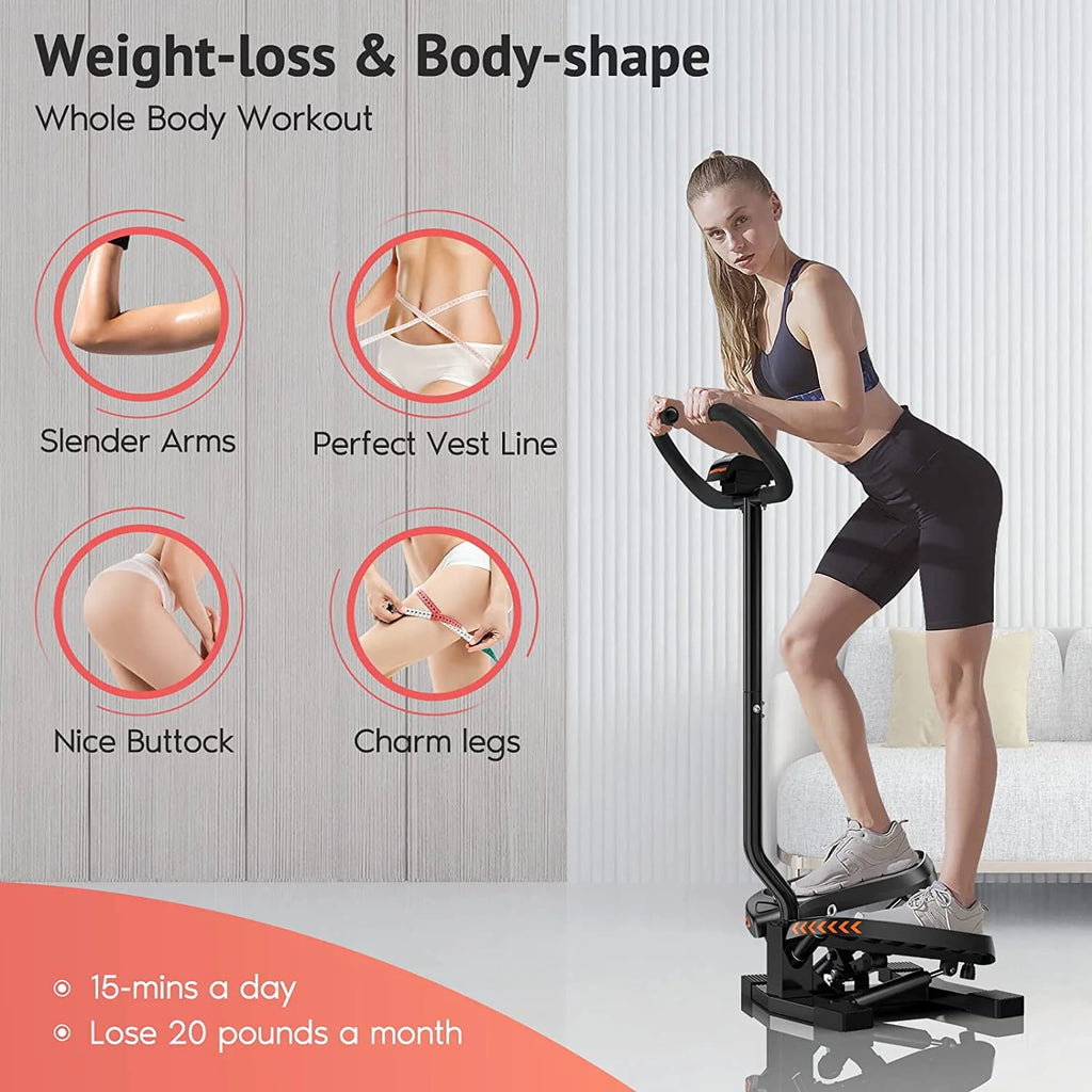 Stair Stepper with Resistance Band and LED Monitor E634424