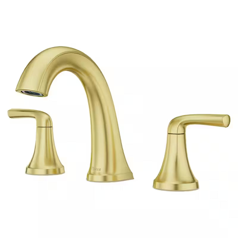 8 in. Widespread Double Handle Bathroom Faucet Brushed Gold P2936