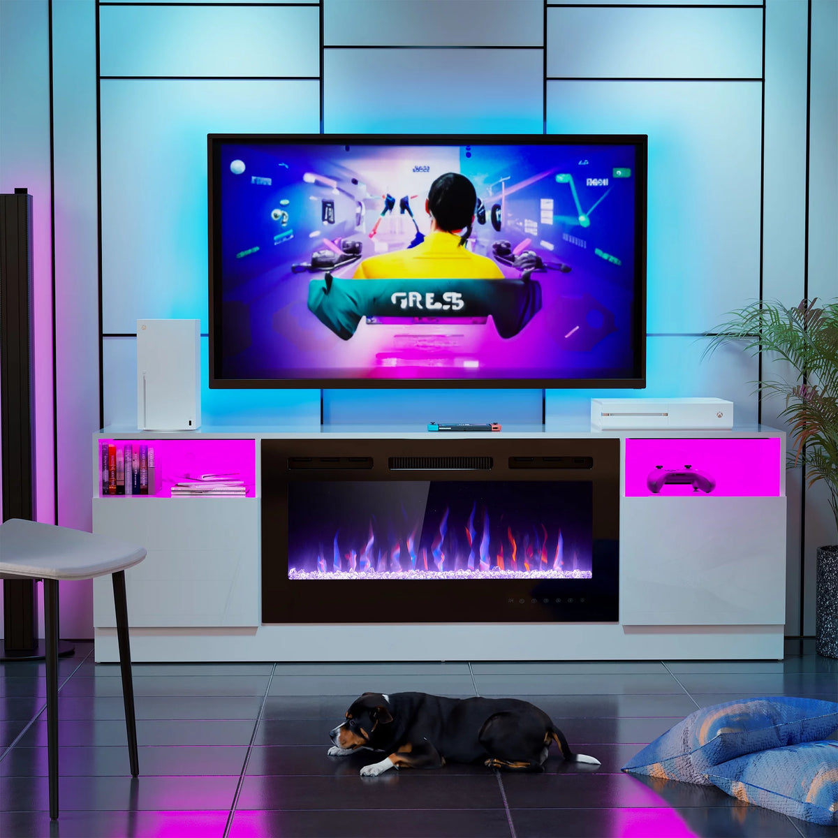 70" Fireplace TV Stand with 36" Electric Fireplace P295440