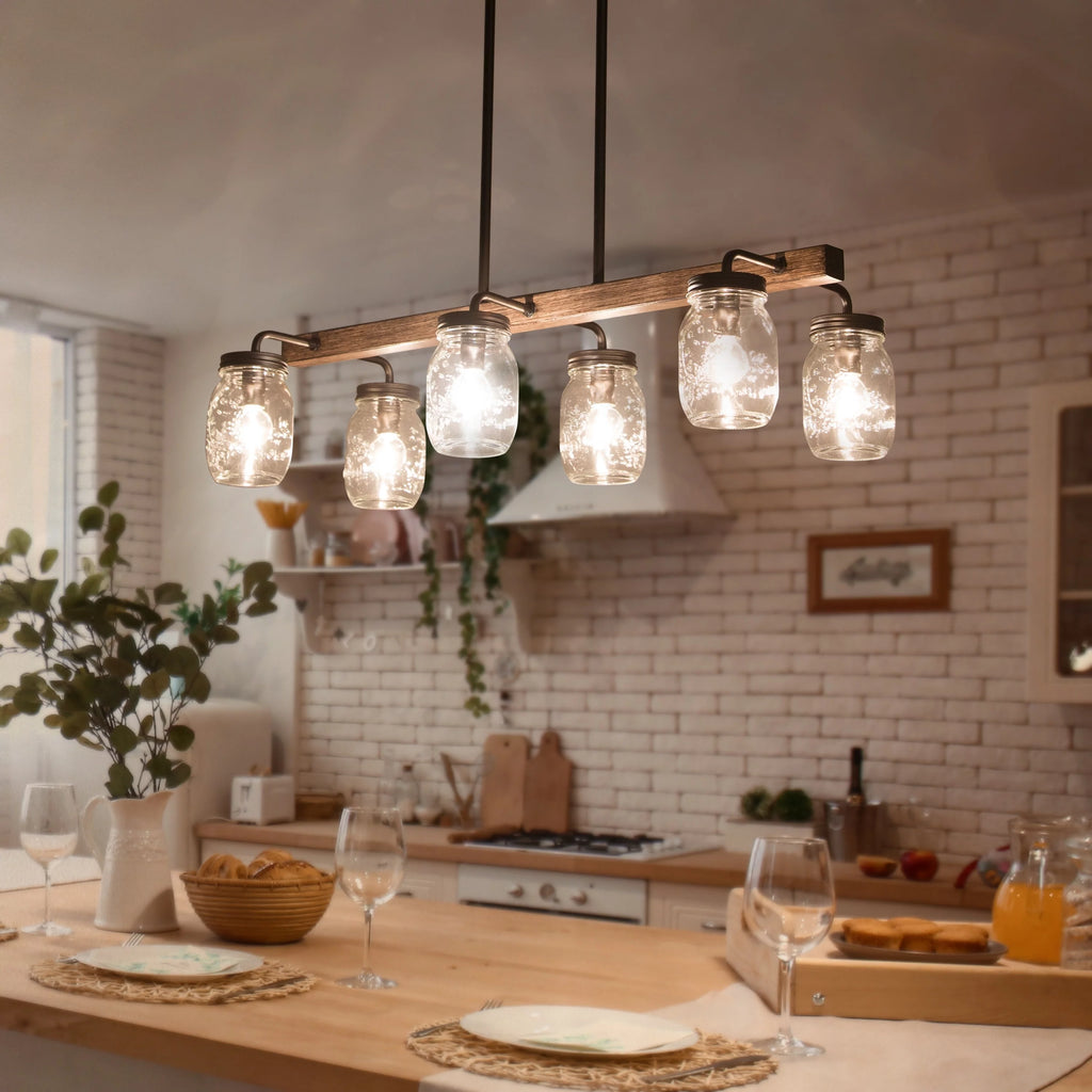 6-Light Glass Chandelier I9502