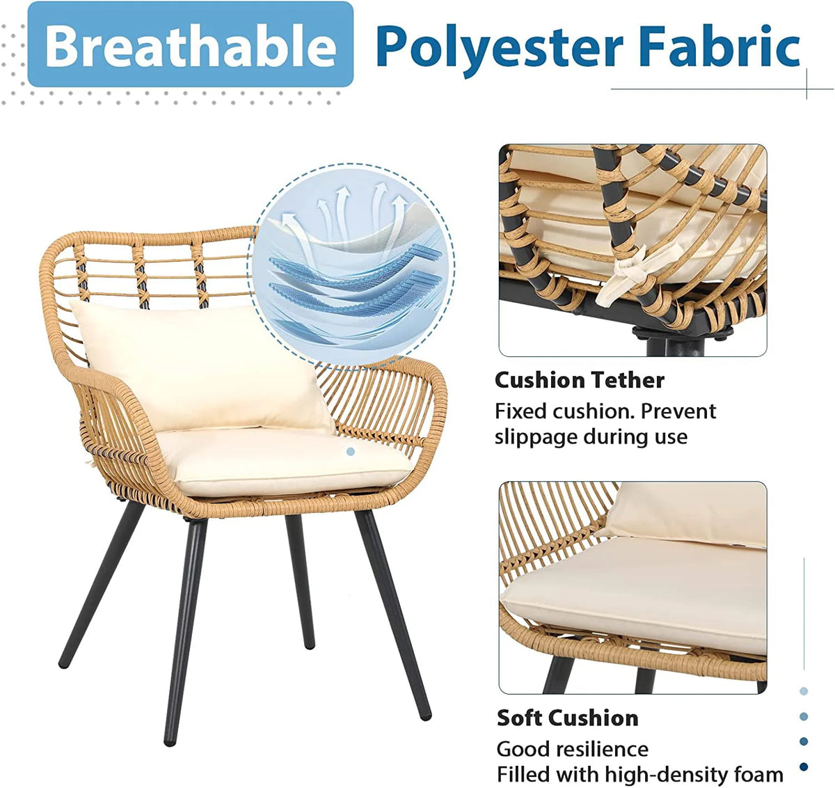 5-Piece PE Rattan Wicker Patio Furniture Set G6129