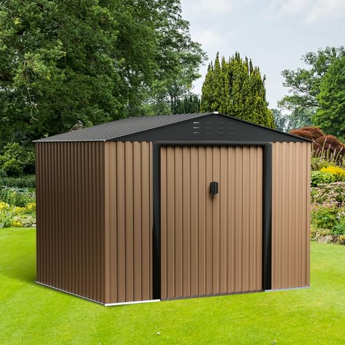 8FT x 6FT Metal Outdoor Storage Shed with Door Lock W28772