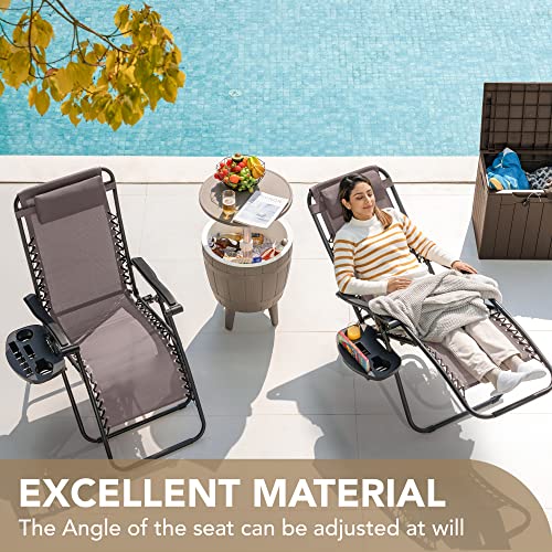 Beige Zero Gravity Chair Set of 2 E5424