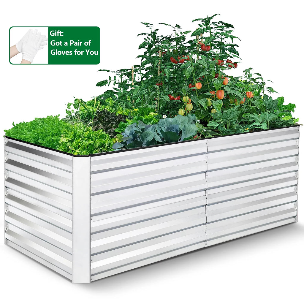 6ftx3ftx2ft Galvanized Steel Raised Garden Bed Planter Box M9571