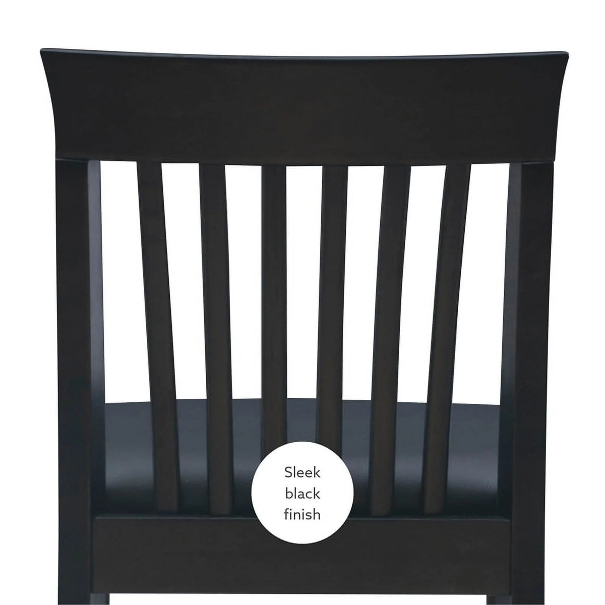 25" Wood Faux Leather Counter Stool in Black I85256