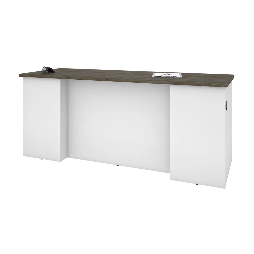 71W Desk Shell in Walnut Grey & White C58773