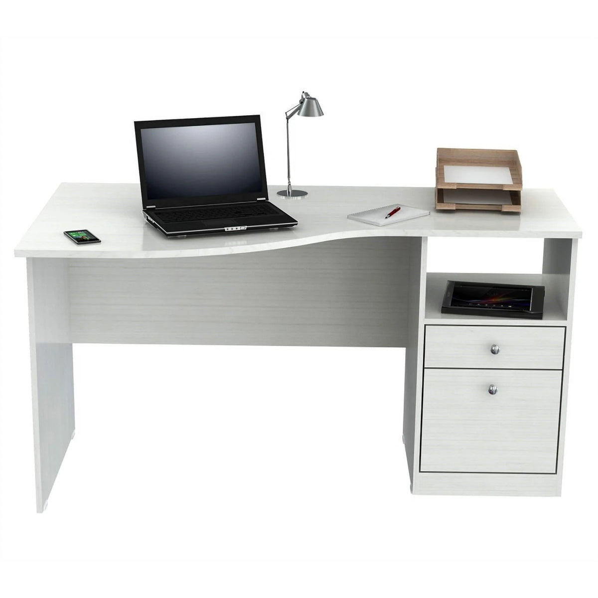 Washed Oak Curved Top Writing Desk F416691