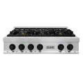 36 in. Porcelain Rangetop with 6 Gas Burners in Stainless Steel H166205