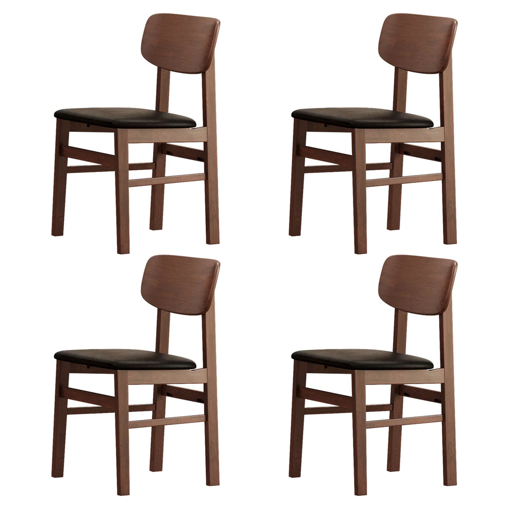 5 Pieces Dining Table Set with 4 Chairs Solid Rubberwood C80467
