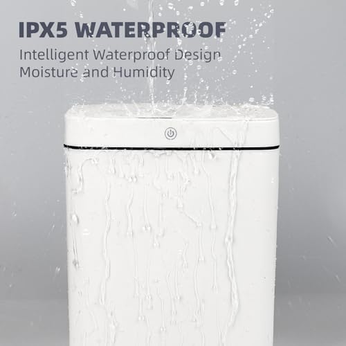 2 Pack 3.9 Gallon Touchless Automatic Waterproof Plastic Trash Can H458129