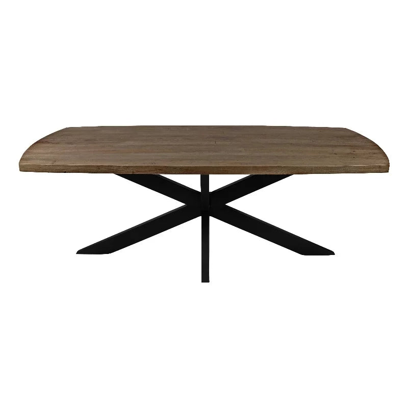 Solid Wood Dining Table with Cast Iron Legs D412251