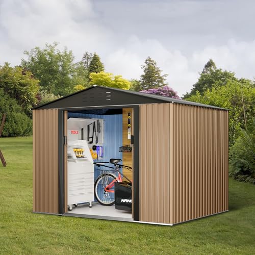 8FT x 6FT Metal Outdoor Storage Shed with Door Lock W28772