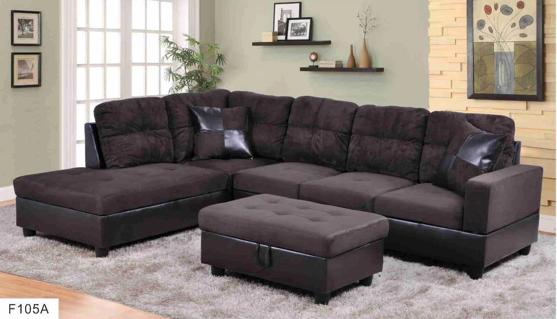103.5'' Left Hand Facing Sectional Sofa with Storage Ottoman G104