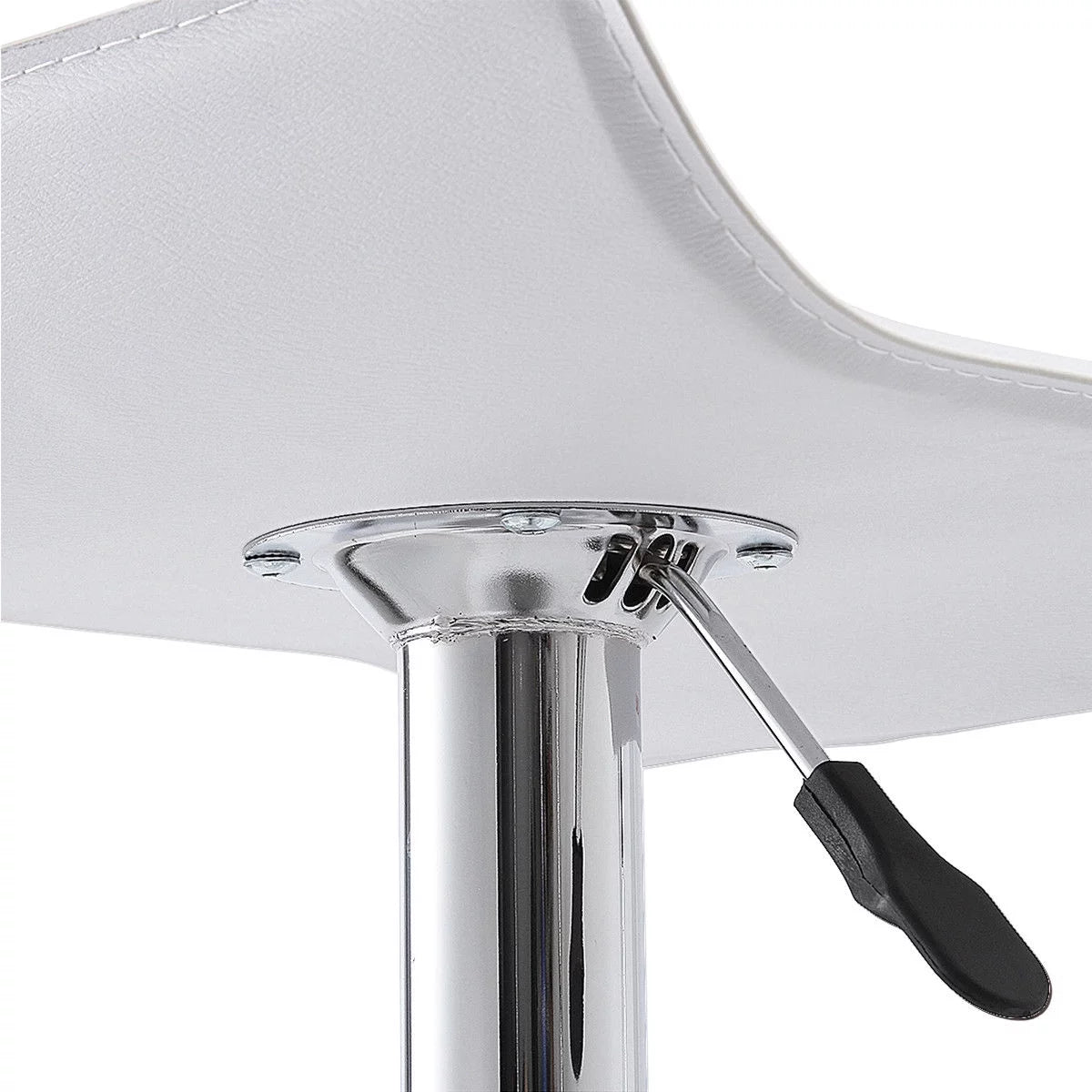 Set of 2 White Adjustable Swivel Bar Stools B826457