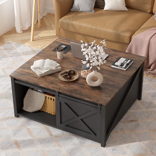 Black Lift Top Coffee Table with Storage W635311