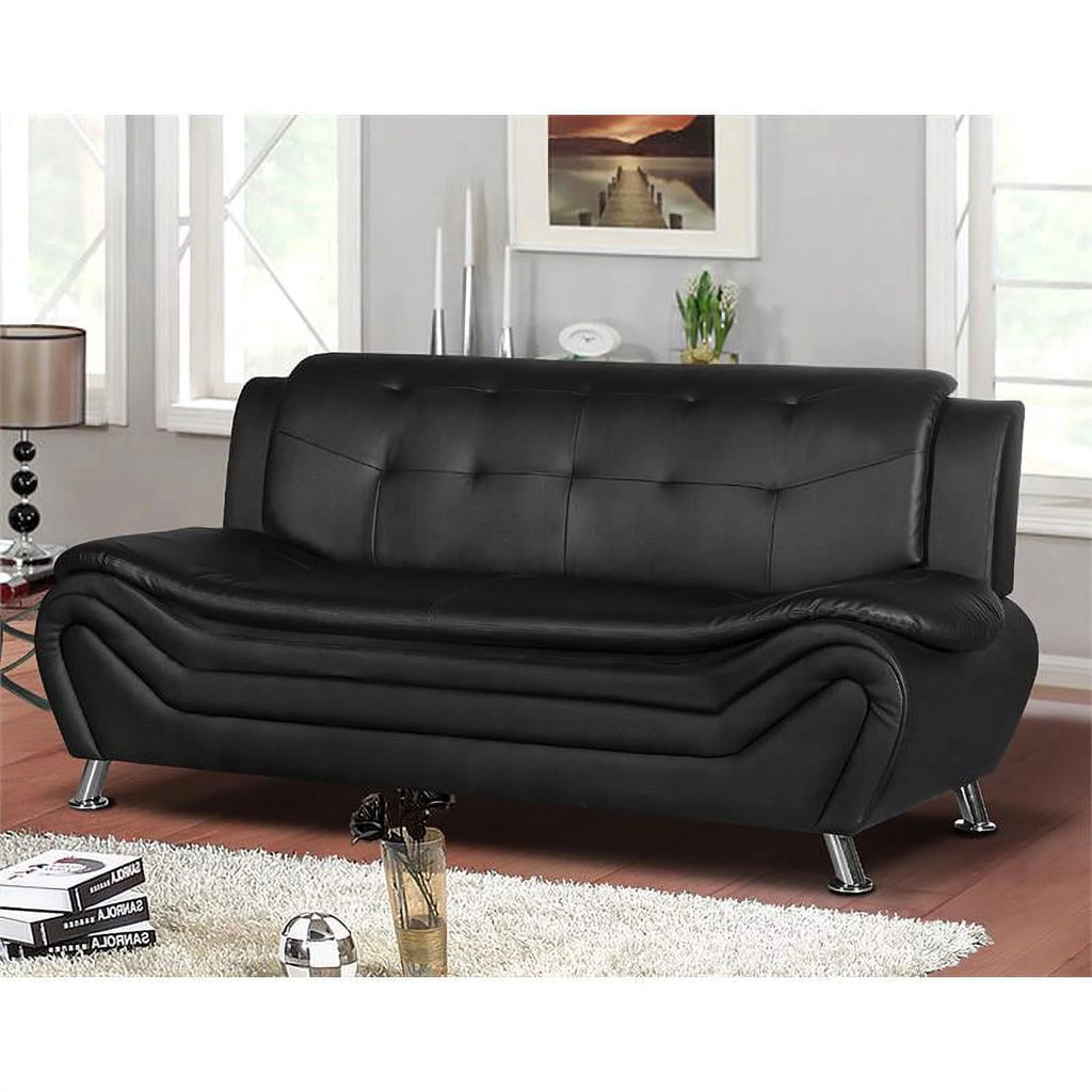 Black 3 Piece Sofa Loveseat and Armchair Living Room Set I552819