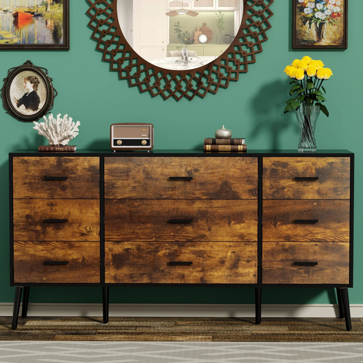 9 Drawer Dresser Storage Cabinet P2421