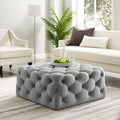 Velvet or Linen Tufted Square Cocktail Ottoman P5007