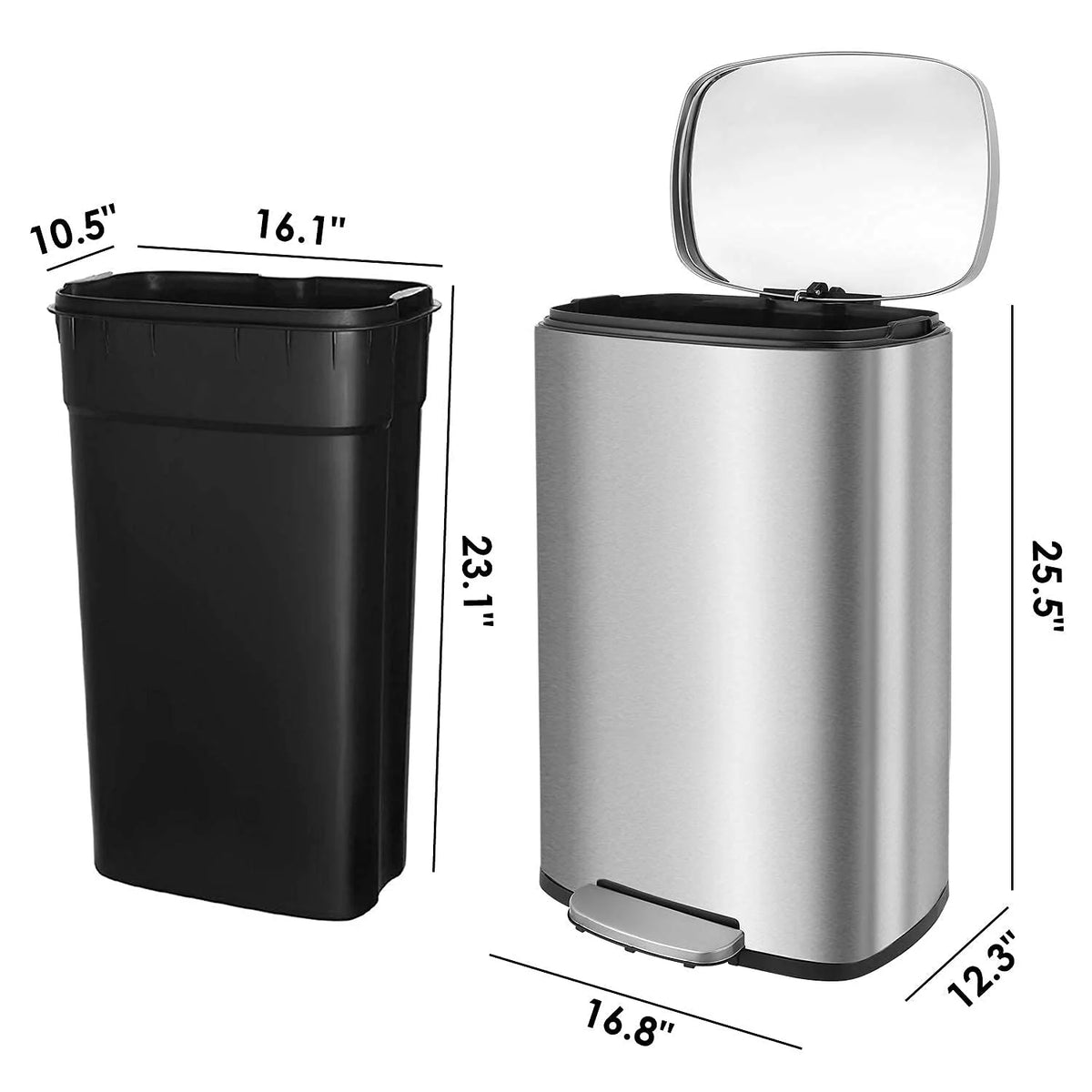 50L Stainless Steel Garbage Can A1556