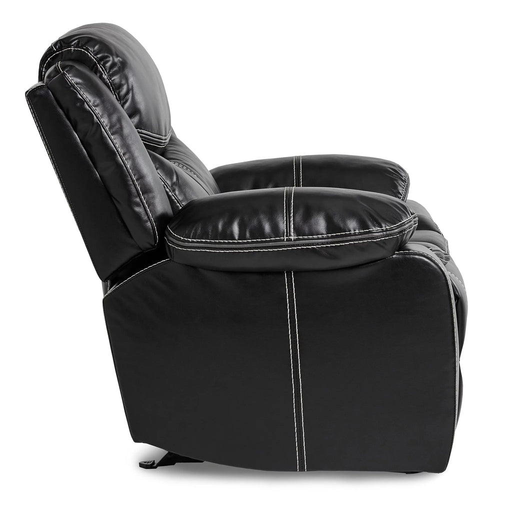Black Faux Leather Upholstered Reclining Chair L919886