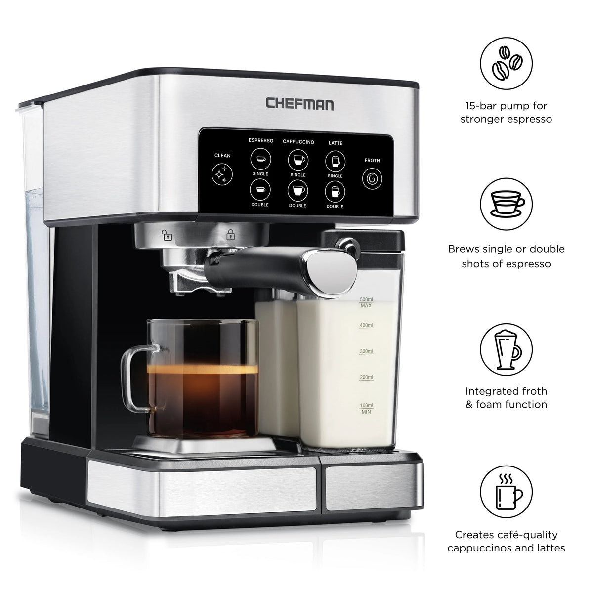 6-in-1 Espresso Machine with Milk Frother C579