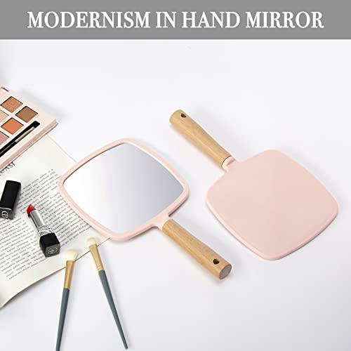 Hand Held Wood Mirror with Handle Y234138