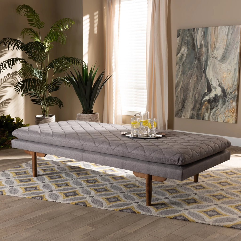 Gray Fabric Upholstered Wood Daybed R85761