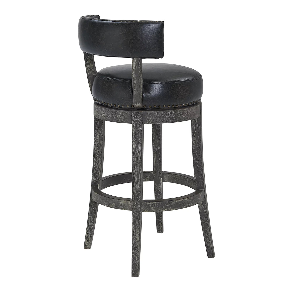 26" Wood Leather Swivel Counter Stool M446
