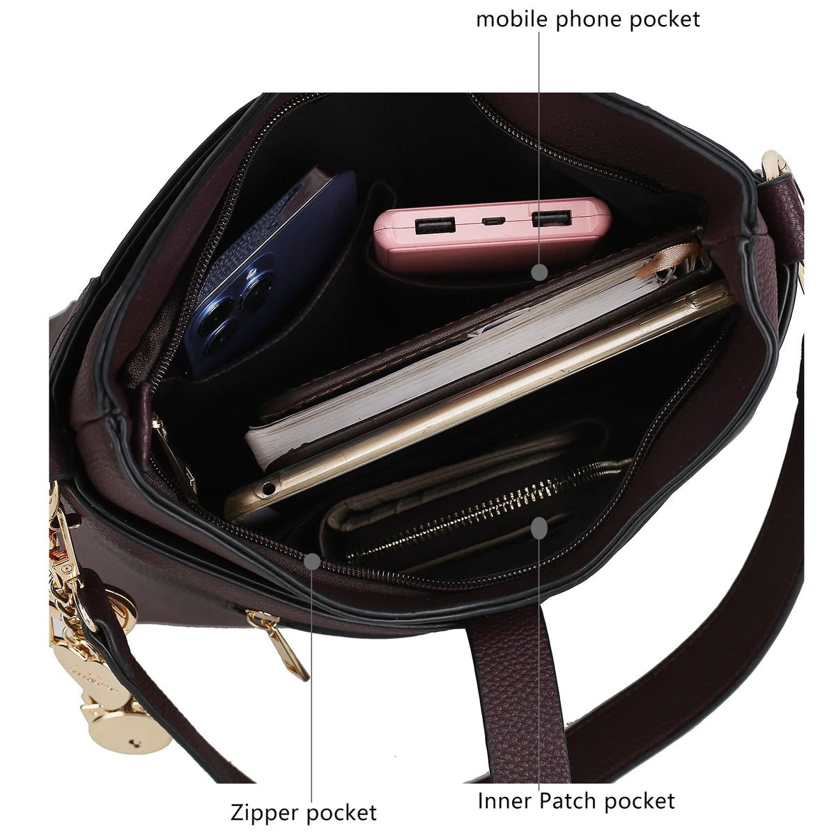 Vegan Leather Womens Shoulder Handbag M78231