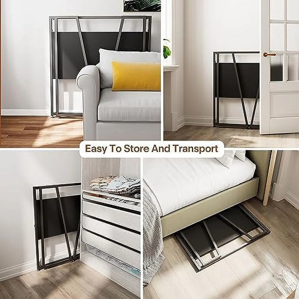 Small Folding Computer Desk 41 inch with Protective Railing I1503