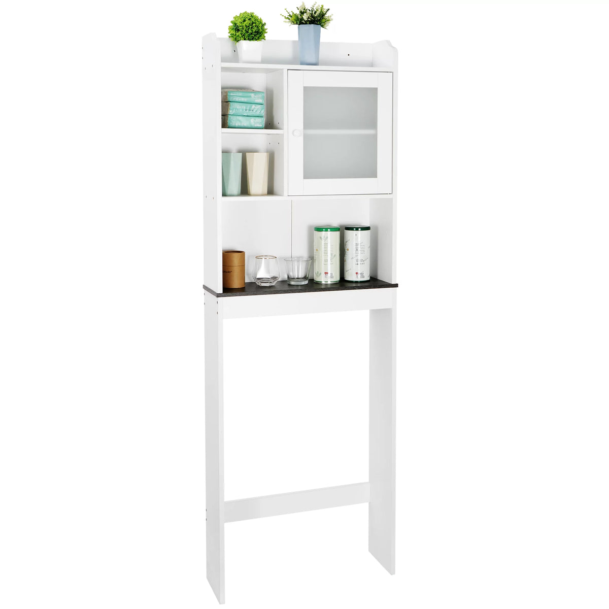 White Over-The-Toilet Bathroom Storage Cabinet G42364