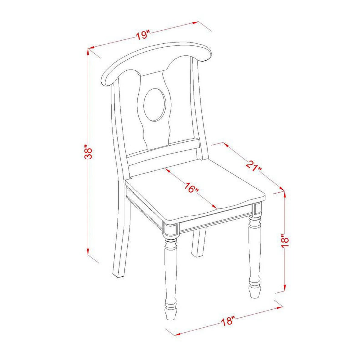 Cream Cherry Wood Dining Chairs Set of 2 C3261