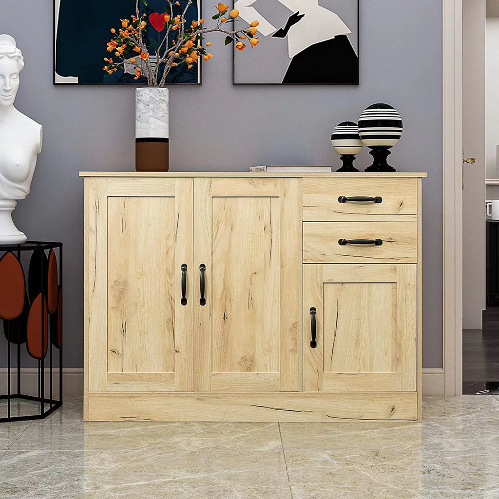 Wood Buffet Sideboard Storage Cabinet with Adjustable Shelf Z438598
