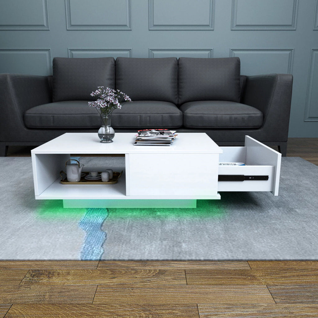 Oversized High Gloss Coffee Table with Drawer Z67442