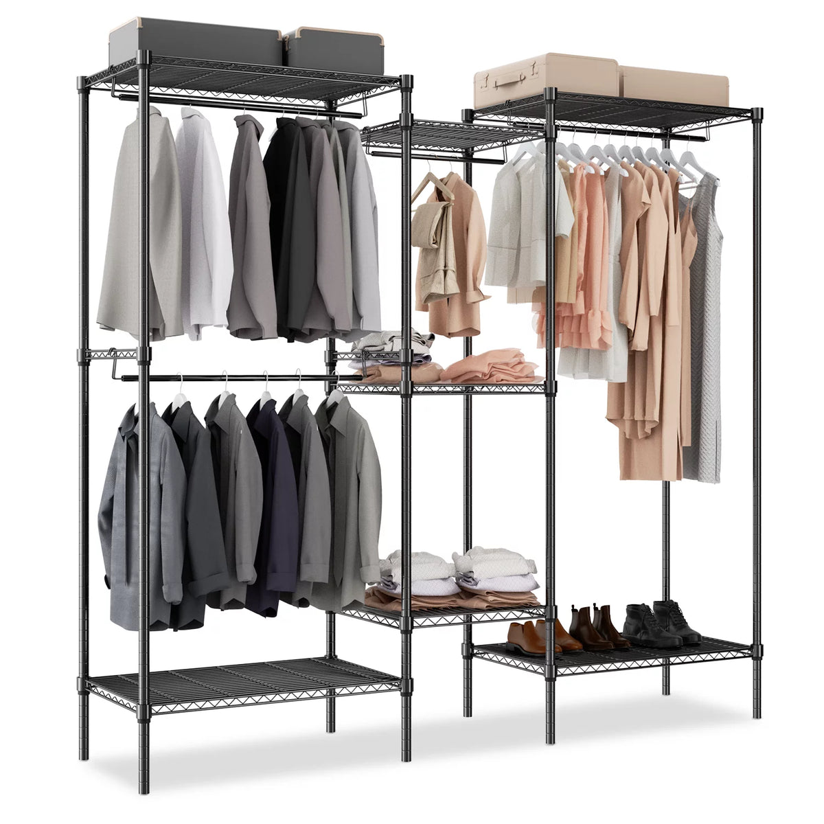 Heavy Duty Adjustable Garment Rack with 4 Hanging Rods Z862