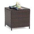 Brown Wicker Rattan Side Table with Iron Frame S377745