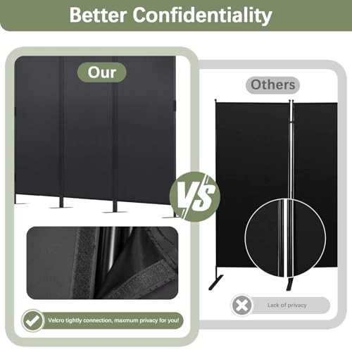 6Ft Black Folding Room Divider C2124