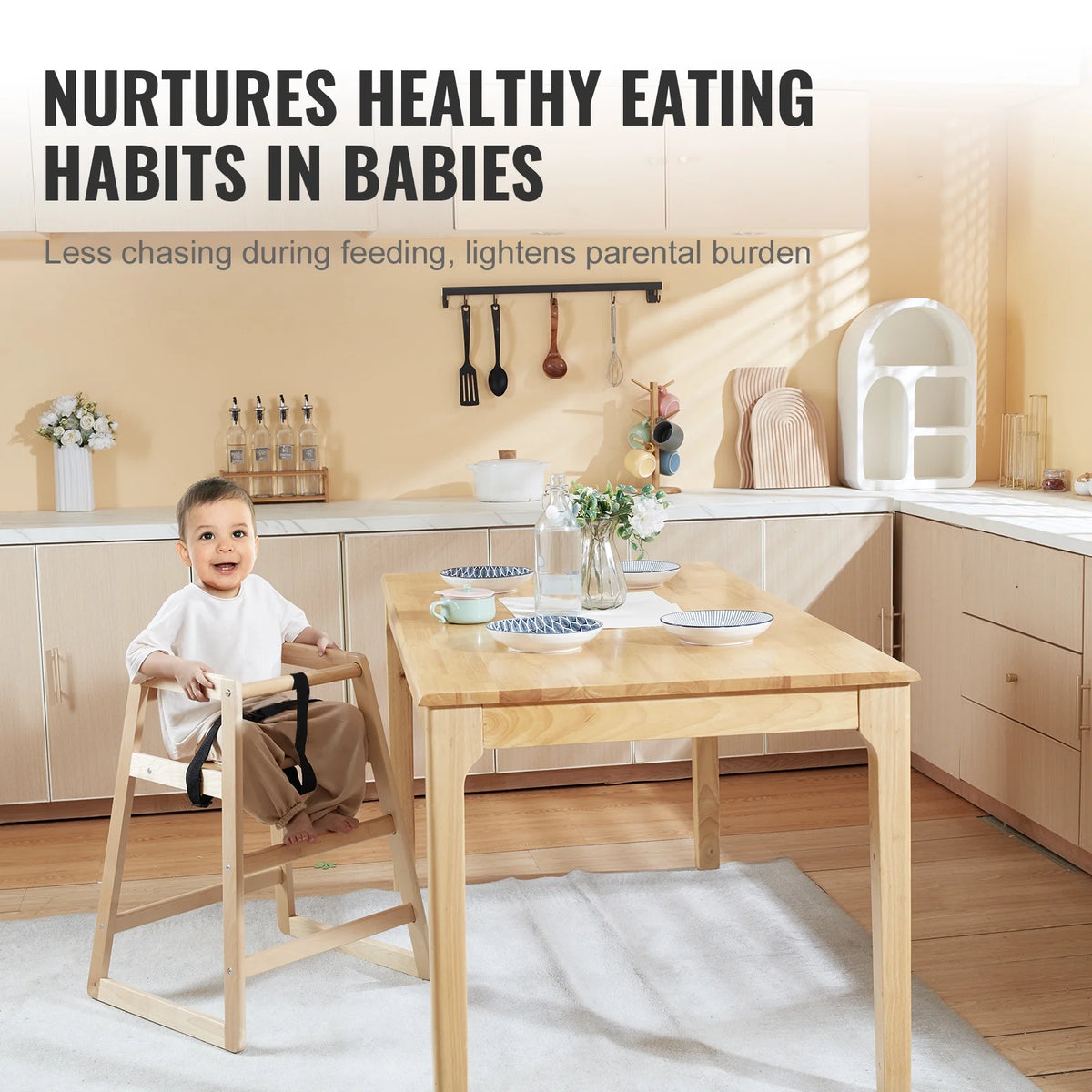 Wooden Portable Baby High Chair R564093