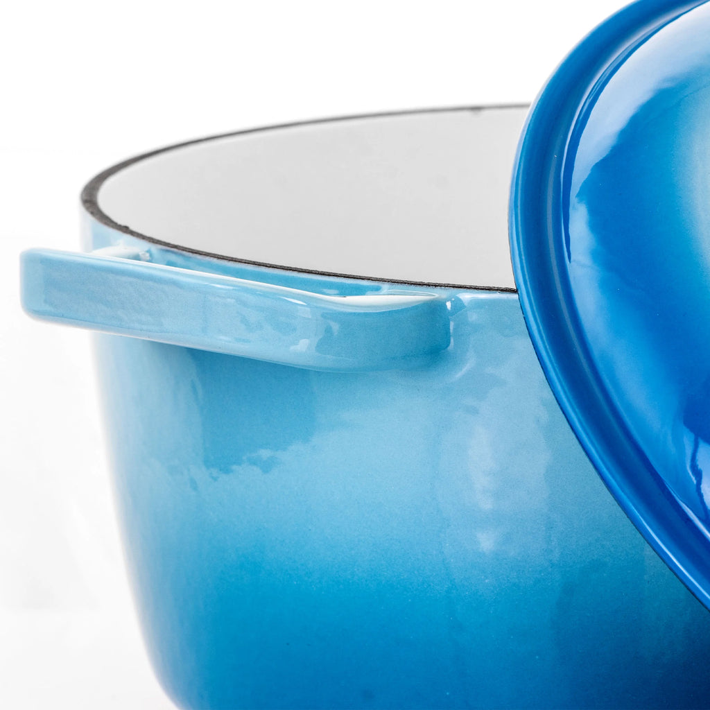 5 Quarts Blue Enameled Cast Iron Casserole with Lid T2375
